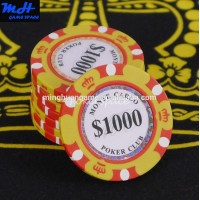 14g Three-Tone Crown Monte Carlo Clay Poker Chip/Poker Chips/Casino Chip