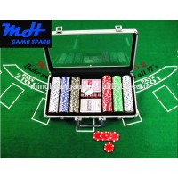 300pcs 11.5g Sticker Poker Chip Set with transparent Aluminum case