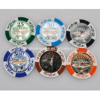 16G 43mm hologram sticker clay poker chip/ casino poker chip