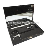 Portable personal care set for travelling with mirror and metal razor and scissor in aluminum case